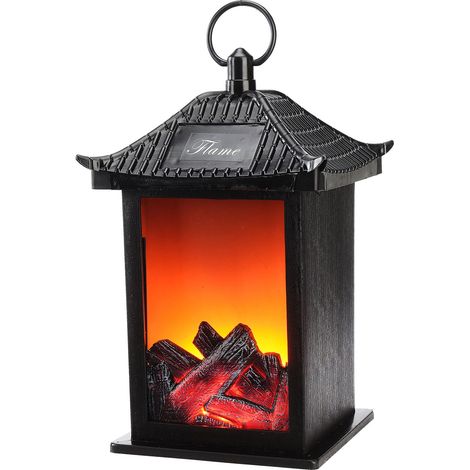 Lanterne de Feu Décorative LED: Lumière Flamme Réaliste, Batterie 3 AA (ABS+PP, Multicolore, S/M) (1/5)