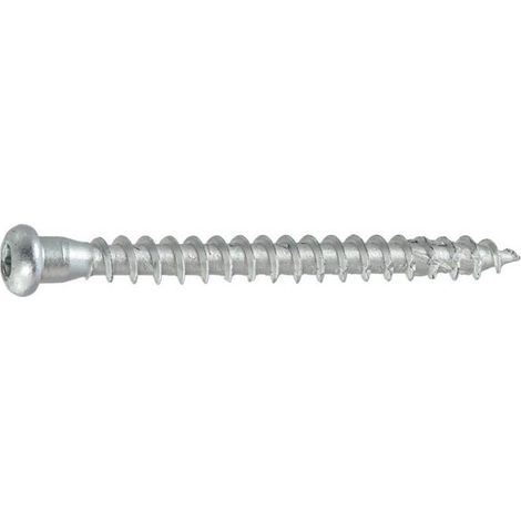 250 Vis Double Filet WKLC pour Construction Bois Tête Cylindrique Torx 5 x 40 mm - Zingué blanc - D-Work