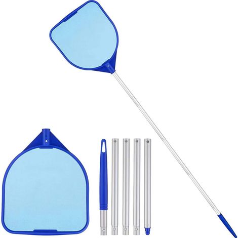 153 cm Pool-Skimmer-Kescher mit Teleskopgriff, Laubkescher mit 17-41 Zoll Stange, Pool-Reinigungsnetz für Spa, Algen und Teich