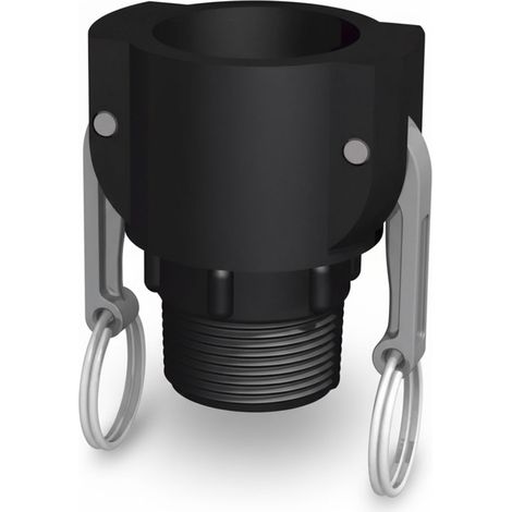 Raccord camlock femelle - fileté male BSP en polypropylène Ø A: 1''1/4 Ø B: 1'' (1/2)