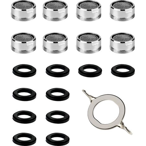 8 PCS Mousseur Robinet M24, Économiseurs d'eau pour Robinet 304 Acier Inoxydable et ABS, avec 10 Joint, Embout Robinet pour Cuisine et Salle de Bain (1/5)