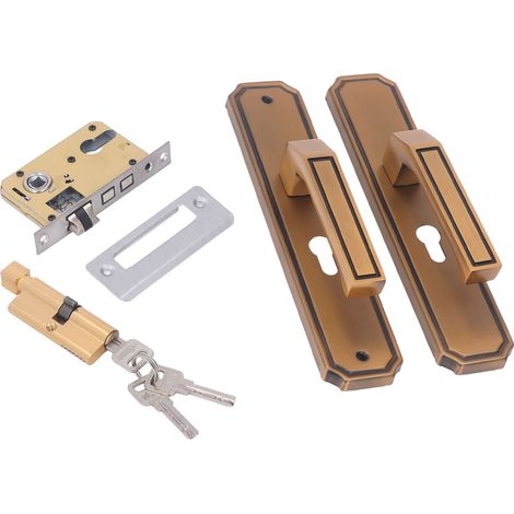 Geräuschloser Außentürgriff aus Aluminiumlegierung mit Schloss und Schlüsseln für Schlafzimmer, Hotel, Balkon (1/5)