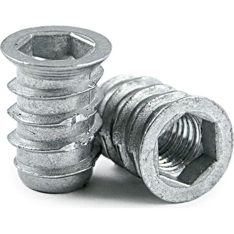 HERRAJES ALK tuerca embutir c/allen m6-13 ø10 zamak , La tuerca de embutir M6-13 con llave Allen sirve para ensamblajes de muebles, estructuras metálicas y s