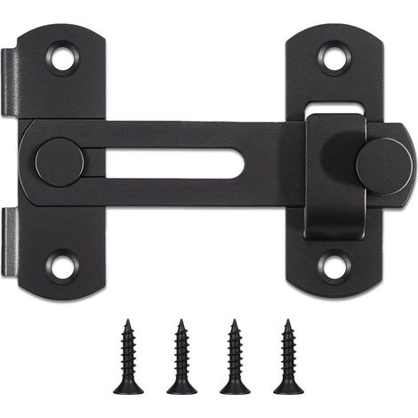 Linghhang – Serrure de porte coulissante de grange en acier inoxydable – Loquet de sécurité à bascule pour installation 360° – Pour portes en bois dur (1/5)