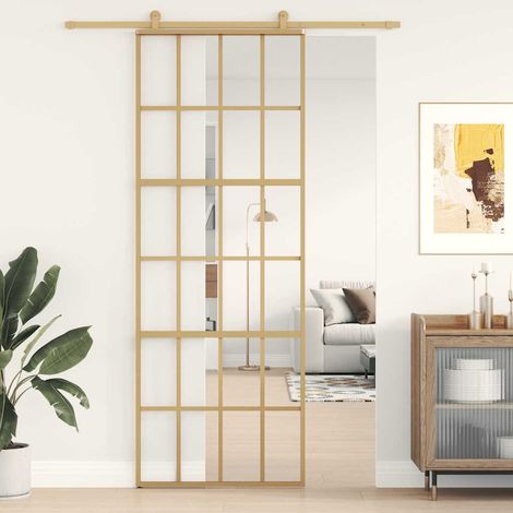 Schiebetür Golden 76x205 cm ESG-Klarglas und Aluminium (1/5)