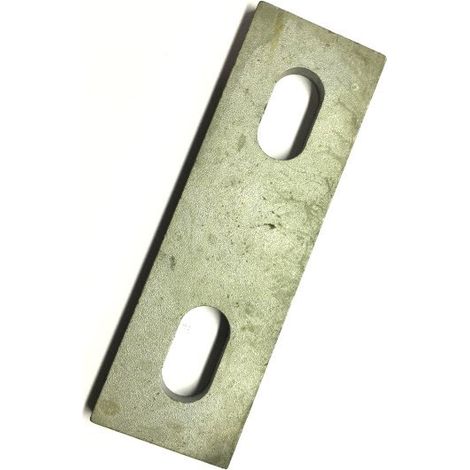Slotted backing plate for M10 U-bolt (76 - 92 mm ID) Galvanised Mild Steel (1/2)