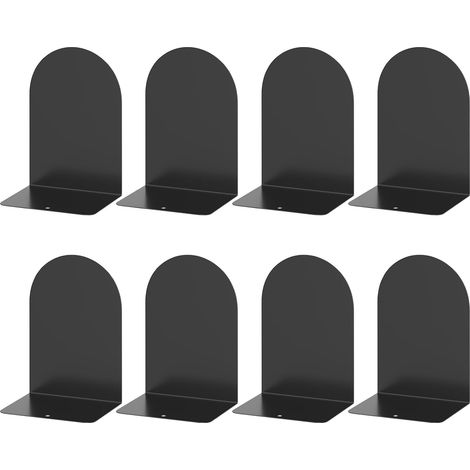 Serre-Livres En Fer Courbé Noir Lot De 8 Pièces Anti-Rayures Pour École Maison Et Bureau Design Moderne (1/4)