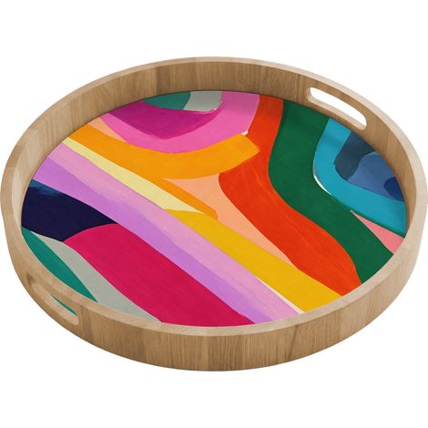 BANDEJA Abstracto - Colorido - Olas - Líneas 50x50 cm