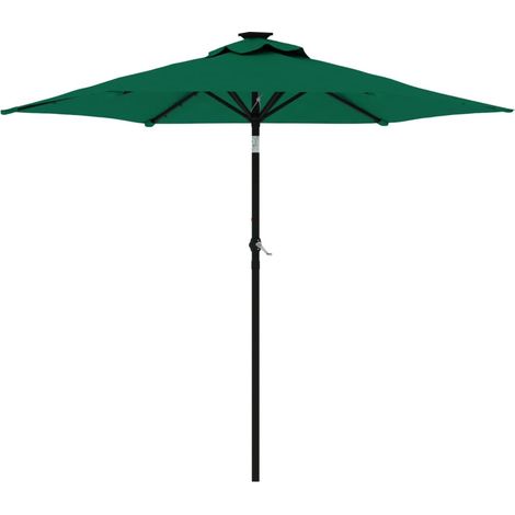 Parasol de jardin avec mât en acier vert 225x225x212 cm