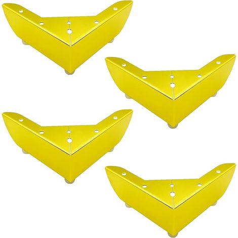 LIKERAINY Pieds DIY de Meubles de Cuisine 50mm Jambes pour Table Basse Armoires Lit Canapé Forte Pied de Chaise Bureau en Métal Doré Silencieuse Antidérapante Lot de 4 (1/5)