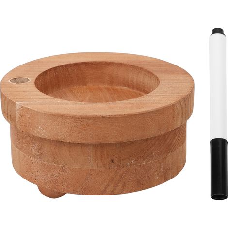 Porte-gobelet en bois avec emplacement pour marqueur, distributeur marron pour fêtes, pique-niques, barbecues et mariages (1/5)