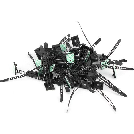 50 clips auto-adhésifs réglables pour la fixation de colliers de serrage automobiles, noirs (1/5)