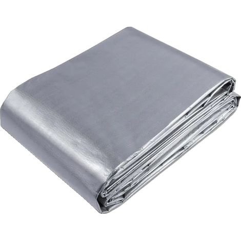 Tela de sombra, resistente a los rayos UV, lona duradera, color plata. (1/2)