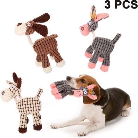 Jouets à mâcher pour chiots, ensemble de 3 jouets en corde pour chiens à mâcher vigoureusement, fabriqués dans un matériau sûr pour les chiens de petite, moyenne et grande taille, pour jouer et nettoy (1/5)