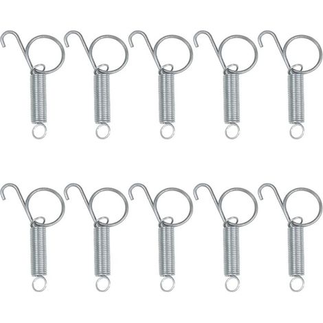 Bardusch-Loquet à ressort avec crochet métallique pour porte de cage à lapins et poules (lot de 10) (1/5)
