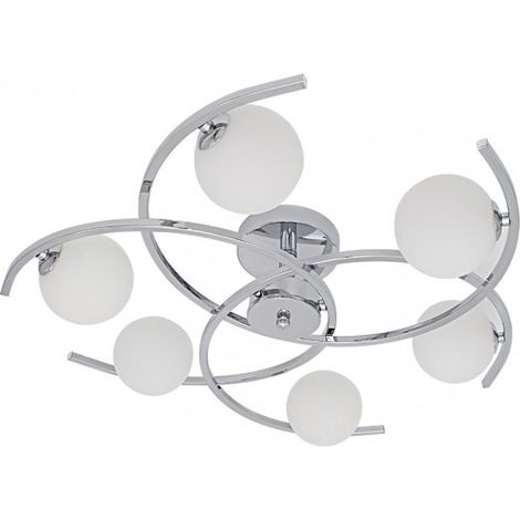 Lampara Plafon 6 luces modelo Conil color Cromo FABRILAMP