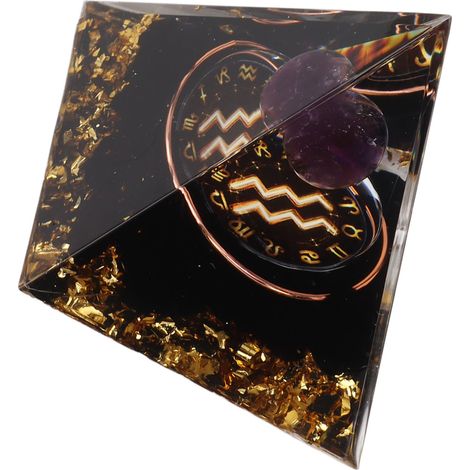 Pyramide Orgonite 5cm pour Énergie Positive, Cristal de Guérison, Méditation, Chakras, Zodiaque, Générateur d'Énergie Verseau (1/5)