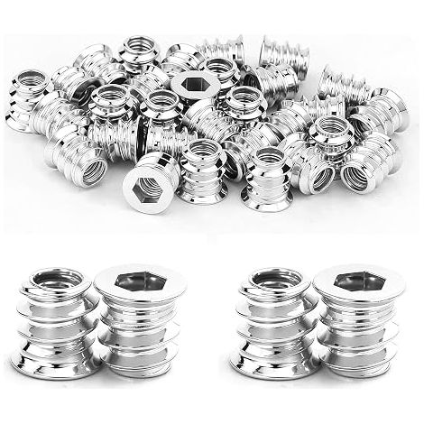 Lot de 30 bagues filetées M5 pour bois Vis d'érable au carbone Hexagonal de accionamiento de tuercas de inserción roscadas para douilles pour bois insert fileté hexagonal (1/5)