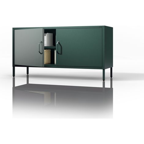 Meuble de TV industriel ROSA, 1150 x 595 x 400 mm, Modern: vert bouteille