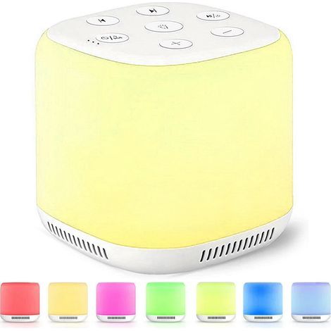 Machine à bruit pour bébé - 34 sons apaisants et lumière tactile, portable, bruit blanc pour enfants et adultes, minuterie de sommeil et rappel Compagnon de voyage idéal (jaune) (1/5)