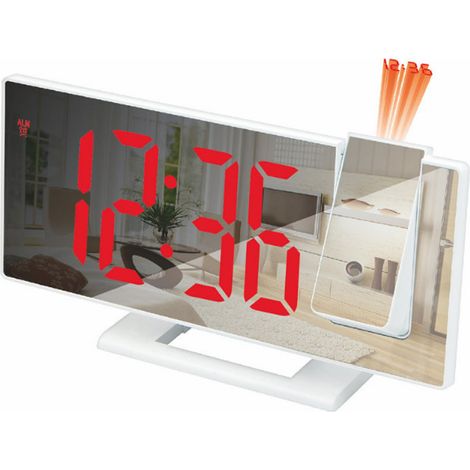 Réveil numérique multifonction à projection LED, horloge électronique photosensible automatique (1/5)