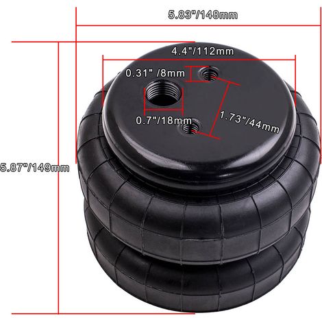 ⭐⭐⭐⭐⭐ Air ride Lift D2500 Air Spring Bag 1/2"npt Suspension Shock two Bellows (1/5)