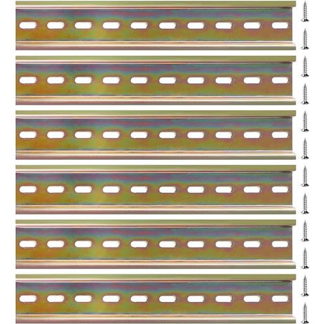 Rail DIN Montage en Forme de U, 12 Pièces Vis Inclus, pour Borne Sur Rail DIN et Contacteur, 35200 mm, Acier Allié