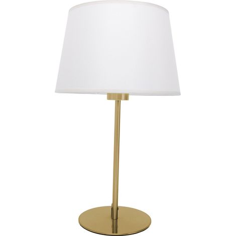 Naeve BOLOGNA Lampe de table avec abat-jour rond conique beige 1xE27 laiton rosace