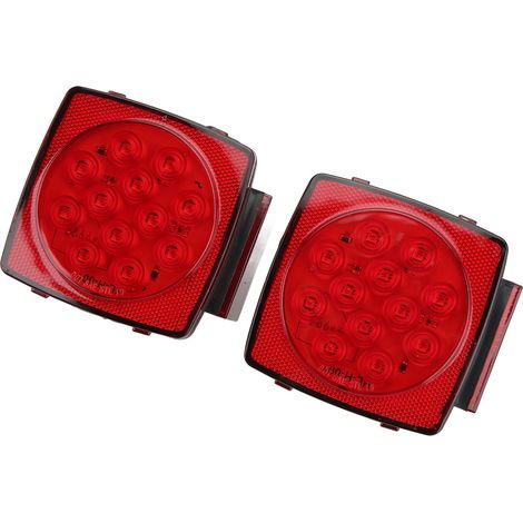 Quadratische 12V-LED-Rückleuchten für Anhänger, hohe Helligkeit, für Wohnmobile, Boote und Schneemobile (1/5)