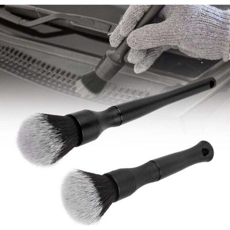 Pinceaux Nettoyage Voiture, Automatique de Voiture Détail Brosse pour Moteur/Tableau de Bord/Bouches Daération/Intérieur, 2 Pcs