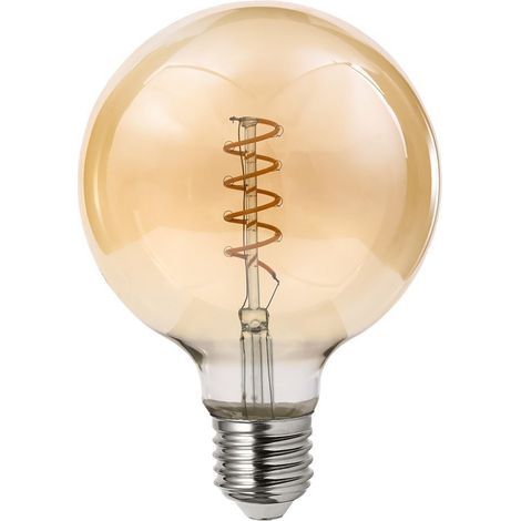 Ampoule décorative G95 à filament, 250 lumens, teinte ambrée, ambiance cosy pour salons et restaurants (1/5)