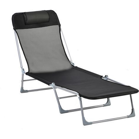 Bain de soleil pliable BRUNO noir (1/5)