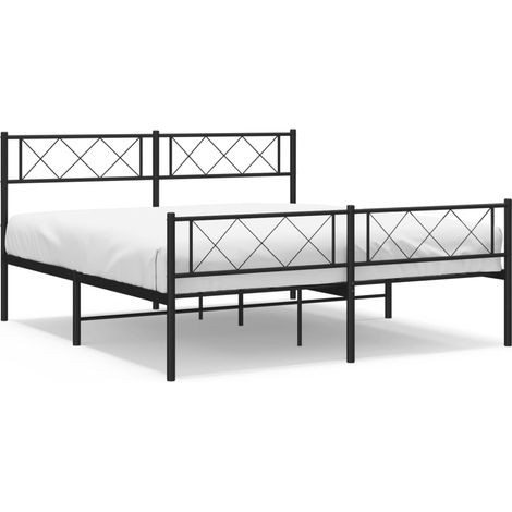 Maison Exclusive - Giroletto con Testiera e Pediera Metallo Nero 140x190 cm (1/5)