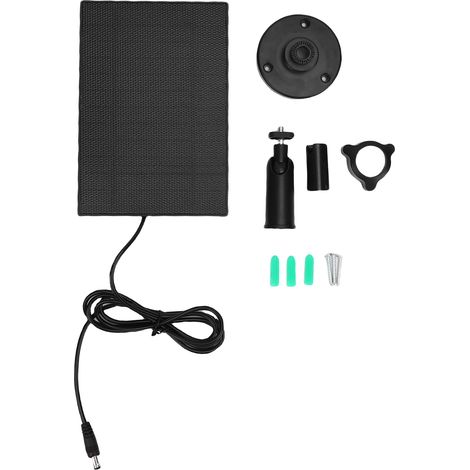 Caméra de sécurité panneau solaire 5W, étanchéité IP68, chargeur de vidéosurveillance en silicium monocristallin avec support réglable (1/5)