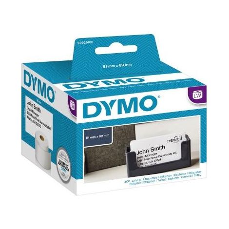 DYMO Adressetiketten 89mm x 51mm, weiss, für Visitekarten, ohne Kleber, S0929100 (1/4)