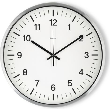 Horloge murale radiopilotée "Shiny", Ø 35cm, aluminium (1/5)