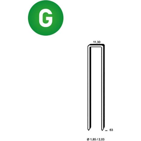 5 000 Agrafes Q-63 Galvanisées Résinées - 11.3x63x1.85x2.03 mm - D-Work