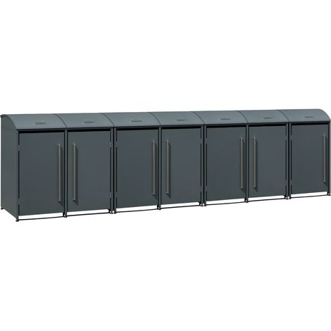 Westmann Metall Mülltonnenbox Moderna 7  7x240 L  Anthrazit  83x489x135 cm
