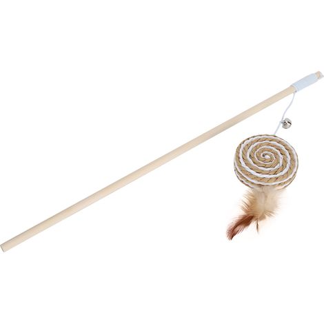Baguette à chat amusante avec plume ronde en forme de gâteau croustillant (1/5)