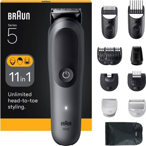 Cortapelos corte Mínimo 5mm BRAUN AIO5560 (11 in 1) 14 Pasos Cort