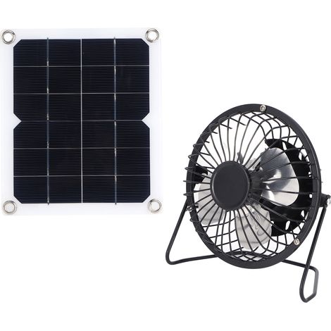 Panneau Solaire 10W avec Ventilateur de Refroidissement pour Maison, Poulailler, Garage et Camping (1/5)