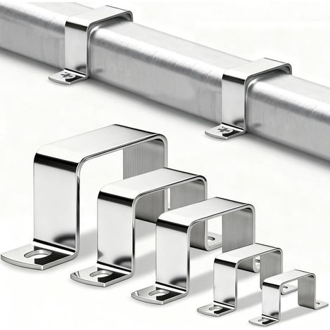 20 Pièces Colliers De Serrage Carrés 20x20 mm Supports de Connecteur en Forme de U Collier Serrage Carre en Acier Inoxydable 304 Support carré en U (1/5)