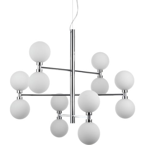 Lampadario in acciaio cromato cm. Ø.75 H.56