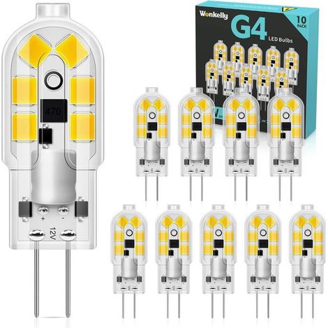 Ampoule LED G4 2W, blanc froid 6000K, culot à deux broches, 12V AC/DC, éclairage stable sans scintillement (1/5)