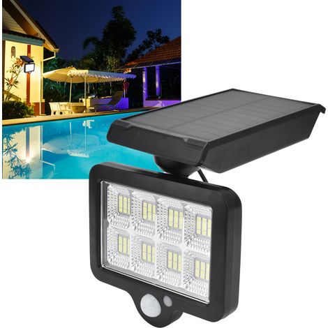 Solar-Wandleuchte mit Bewegungsmelder, 96 LEDs, Fernbedienung, IP65 wasserdicht, für Hof, Garten, Einfahrt, Straßenbeleuchtung. (1/5)