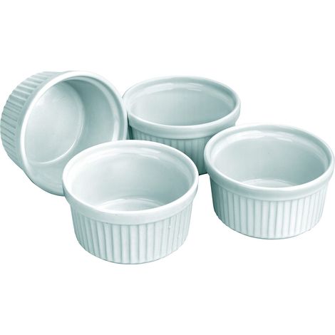 IBILI Set 4 MOLDE Ramequin 9 CMS, Porcellana, Bianco (1/4)