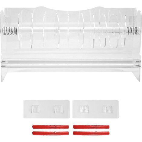 Distributeur d'étiquettes transparentes réglable, distributeur de 8 disques en acrylique, porte-rouleau d'autocollants pour bureau à domicile (1/5)
