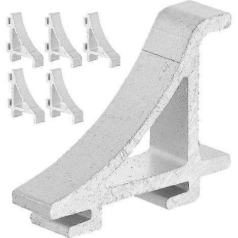 Clips de fixation pour étagère de congélateur, petit réfrigérateur en aluminium argenté, lot de 6 (1/5)