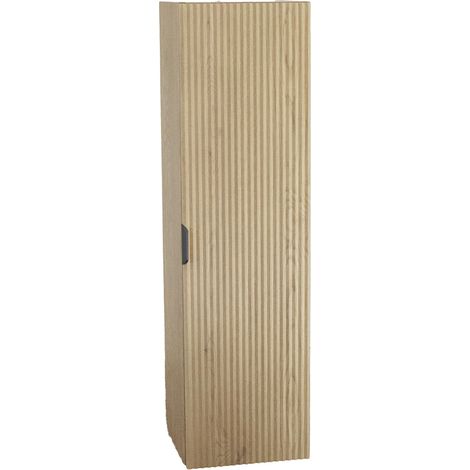 Mobiletto alto per bagno, frontale scanalato, rovere cremona, 33 × 33 × 120 cm (1/5)