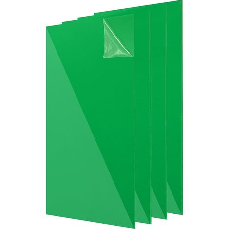 4Pcs Feuilles Acryliques 12x6 Inch Panneau Acrylique 1/8 Inch-3mm Planche Plastique Pour Picture Frames Sign Holders DIY Display Projects Craft, Clear Green (1/5)